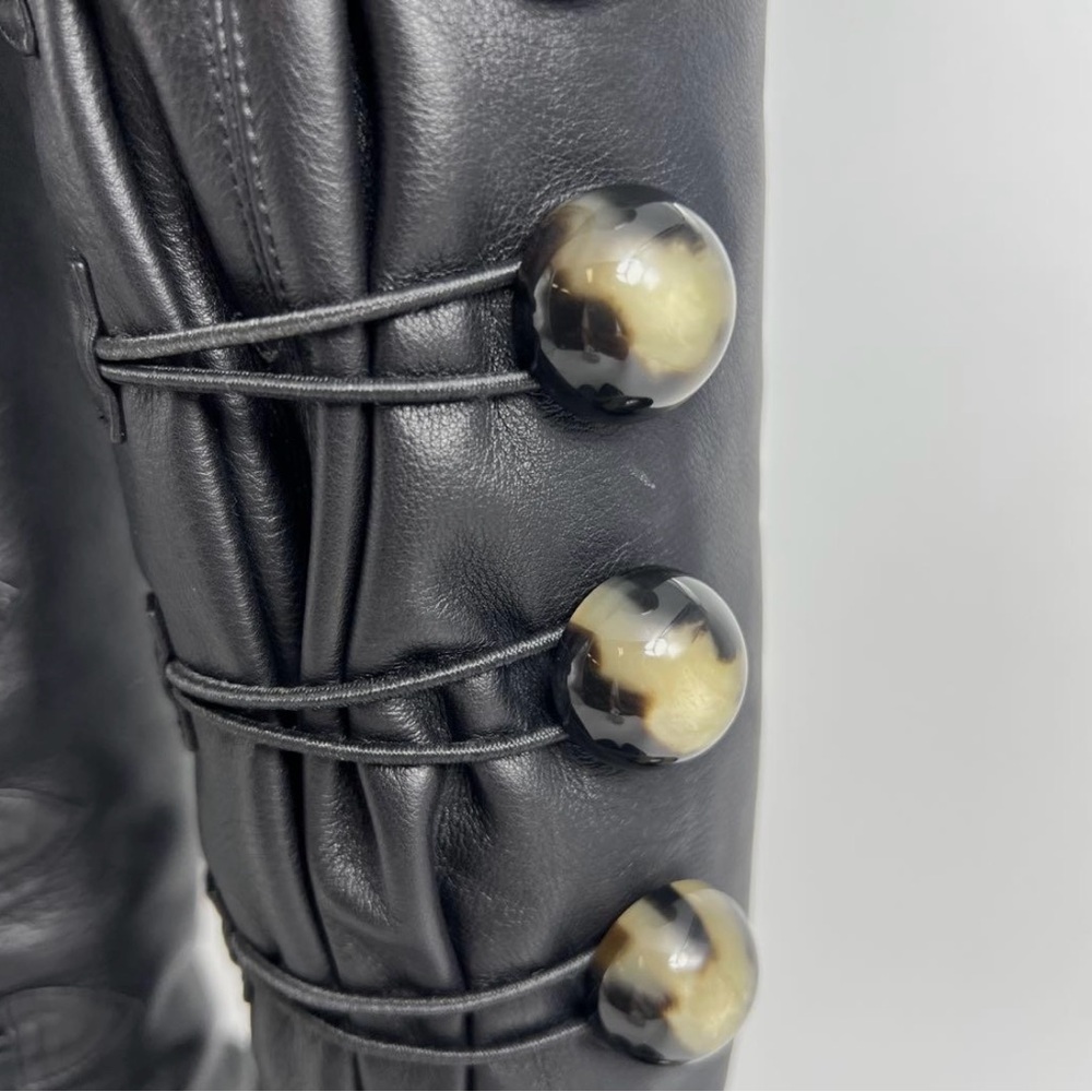Christian Louboutin Black Lace-Up Over-the-Knee Boots - Picture 4 of 5